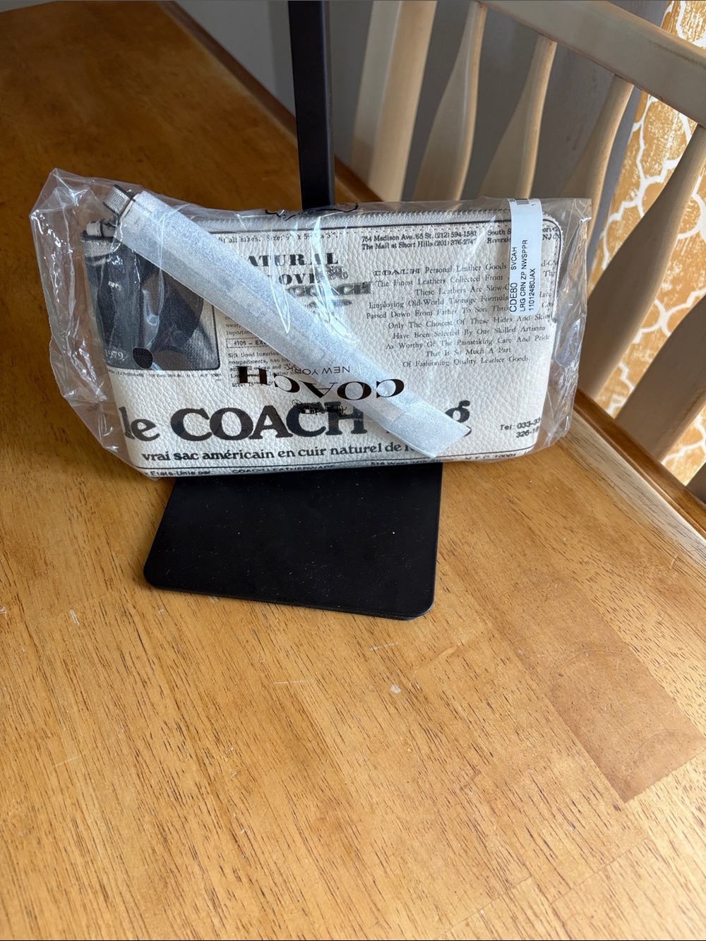 NWT Coach Newspaper-Print Canvas large Wristlet